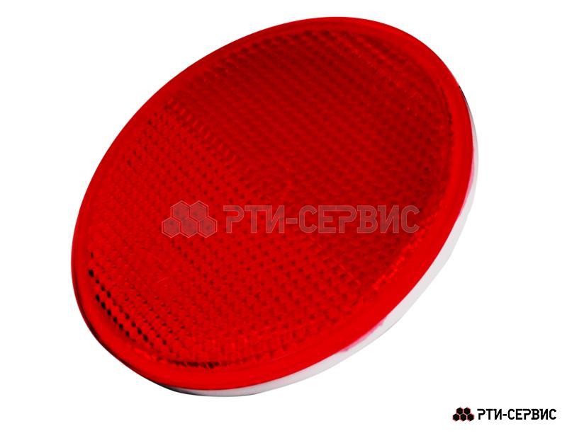 Отражатель КРАСНЫЙ круглый Ø=80mm на подкладке с винтом - фото 1