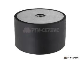 Резинометаллический буфер D-75, H-55, с 2х сторонней внутр. резьбой M12 - фото 1