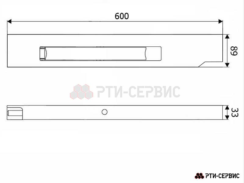 Замок борта алюминиевый 600 мм (правый) (ручка нержавейка) - фото 3